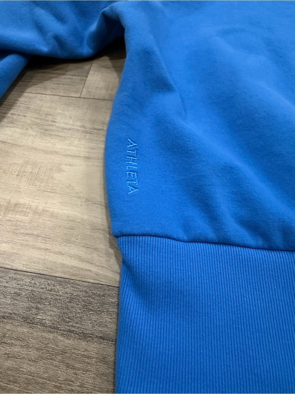 Athleta Blue Fleece Crewneck Sweatshirt XXS Cozy Pullover Athleisure - Picture 3 of 7